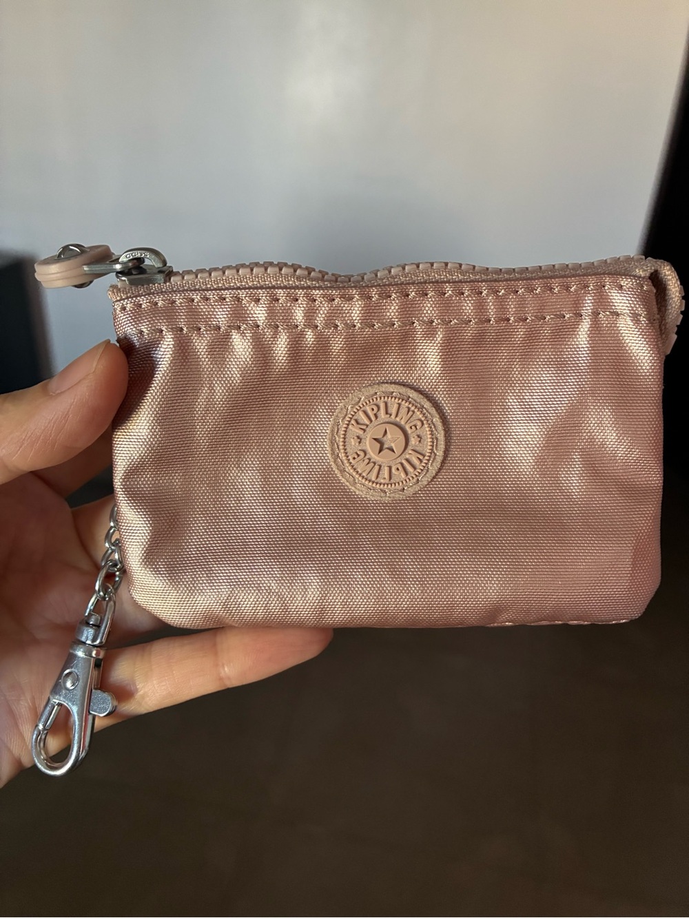Kipling Mini Keychain Pouch in Dusty Rose
